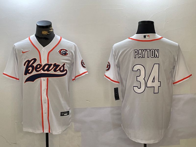 Men Chicago Bears 34 Payton White Joint Name 2024 Nike Limited NFL Jersey style 1